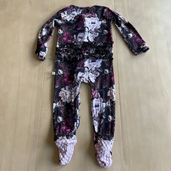Little Bum Bums Bamboo Baby Girl Ruffle  PJs Pajamas Zipper Sleeper, Sz 18-24 Mo - Picture 6 of 7